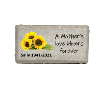 Sunflower Memorial Stone - Personalized Garden Memorial Stone for Mother - Custom Sympathy Gift