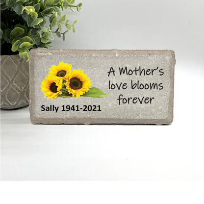 Sunflower Memorial Stone - Personalized Garden Memorial Stone for Mother - Custom Sympathy Gift