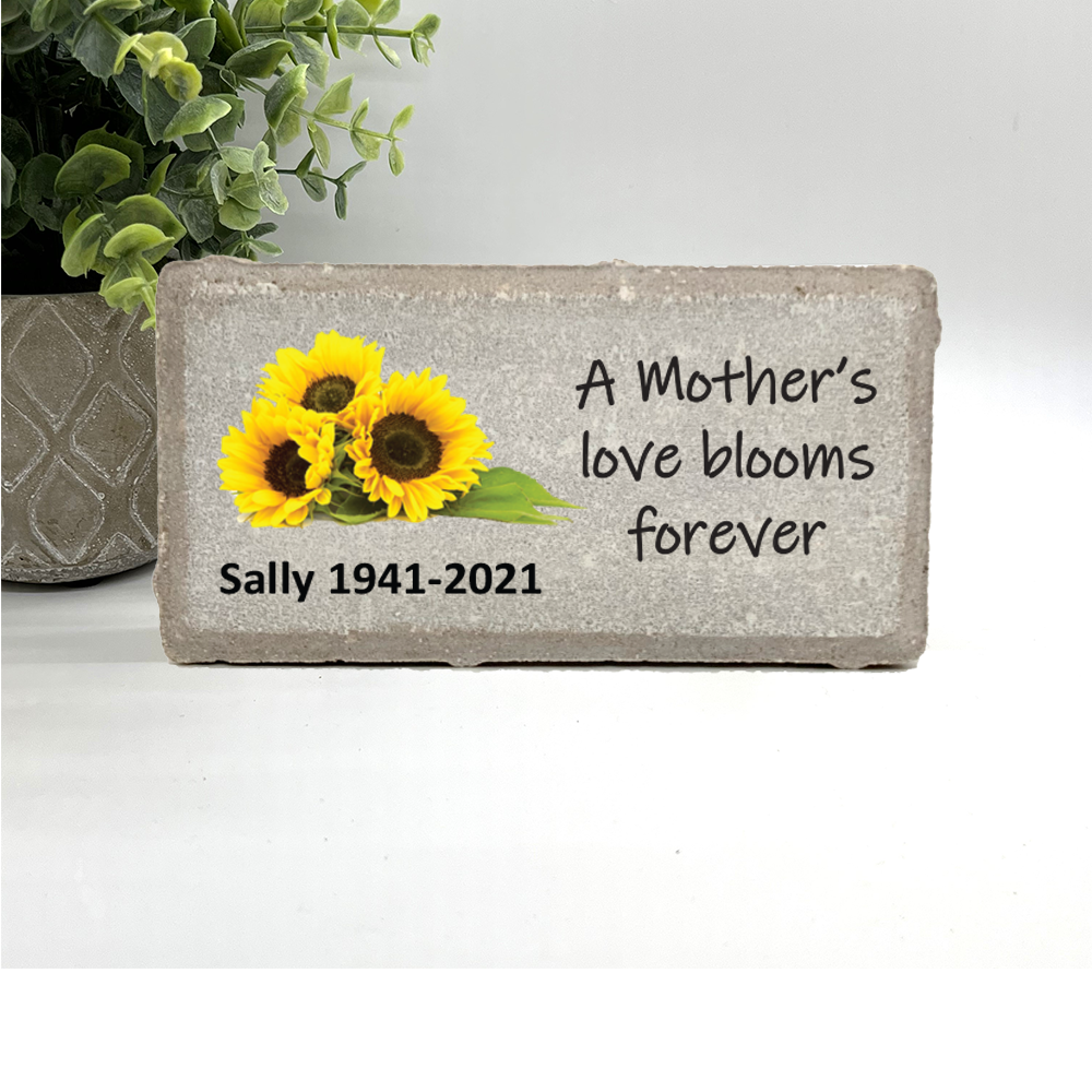 Sunflower Memorial Stone - Personalized Garden Memorial Stone for Mother - Custom Sympathy Gift