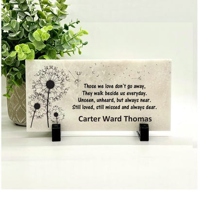 Personalized Dandelion Memorial Stone - Custom Grave Marker | Memorial Garden Stone