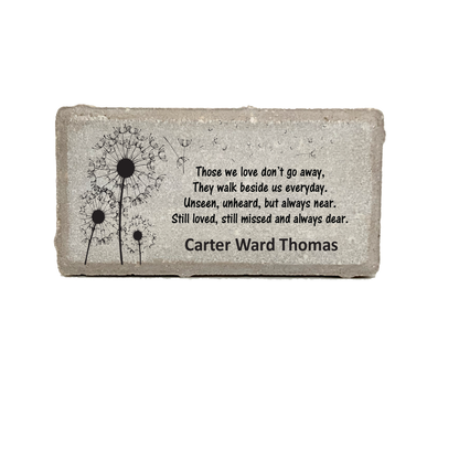 Personalized Dandelion Memorial Stone - Custom Grave Marker | Memorial Garden Stone