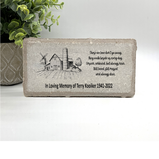 Farmer Memorial Stone – Personalized Custom Farm Stone | Outdoor Garden Tribute