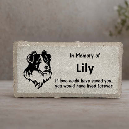 Border Collie Memorial Stone - Personalized Pet Memorial Keepsake
