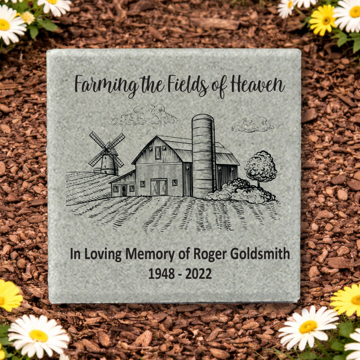 Personalized Memorial Stone - Custom 12x12 Outdoor Memorial Garden Stone Paver