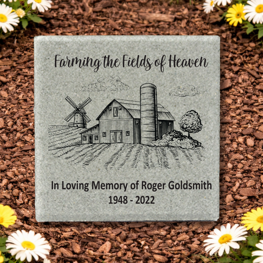 Personalized Memorial Stone - Custom 12x12 Outdoor Memorial Garden Stone Paver