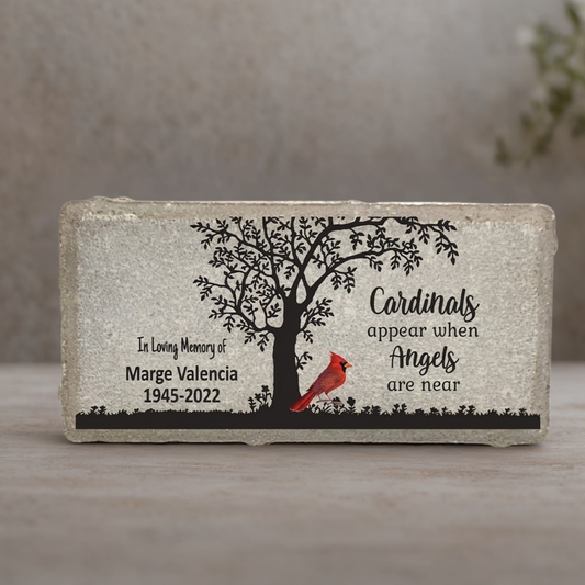 Cardinal Memorial Stone – Personalized Outdoor & Indoor Sympathy Keepsake