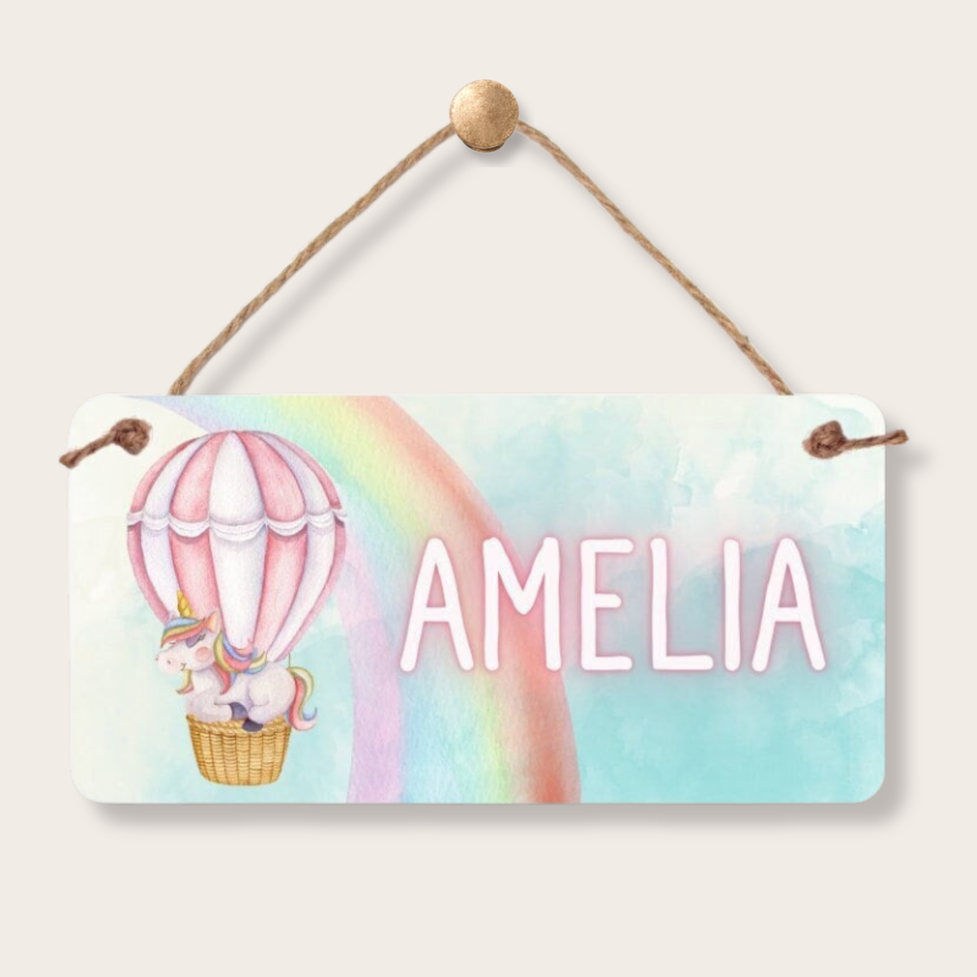Unicorn Name Sign - Hot Air Balloon Decor | Personalized Kids Room Sign custom kids room name sign with personalized name design
