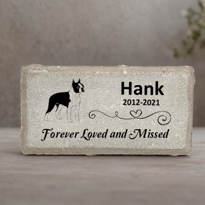Boston Terrier Memorial Stone - Personalized Dog Memorial Custom Pet Tribute