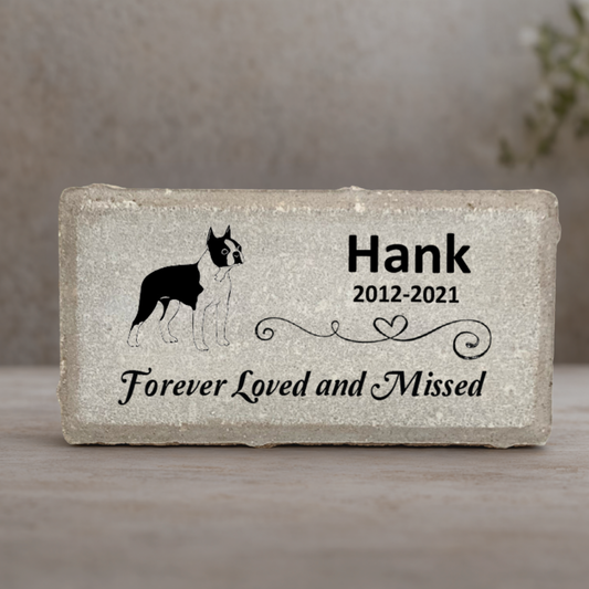 Boston Terrier Memorial Stone - Personalized Dog Memorial Custom Pet Tribute