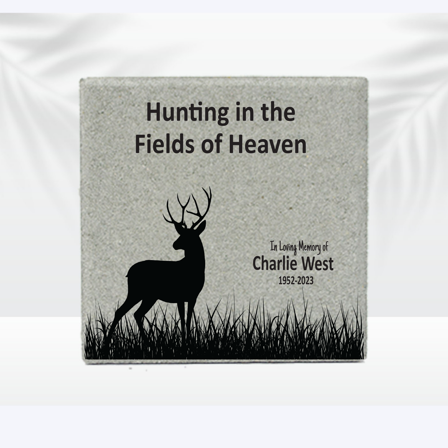 Personalized Memorial Stone – Hunter Memorial Gift | Custom Concrete or Marble Plaque