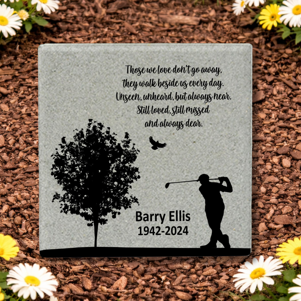 Golfer Memorial Stone - Personalized 12