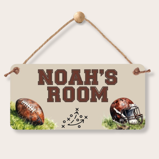 Football Name Sign - Personalized Kids Football Room Sign custom kids room name sign with personalized name design