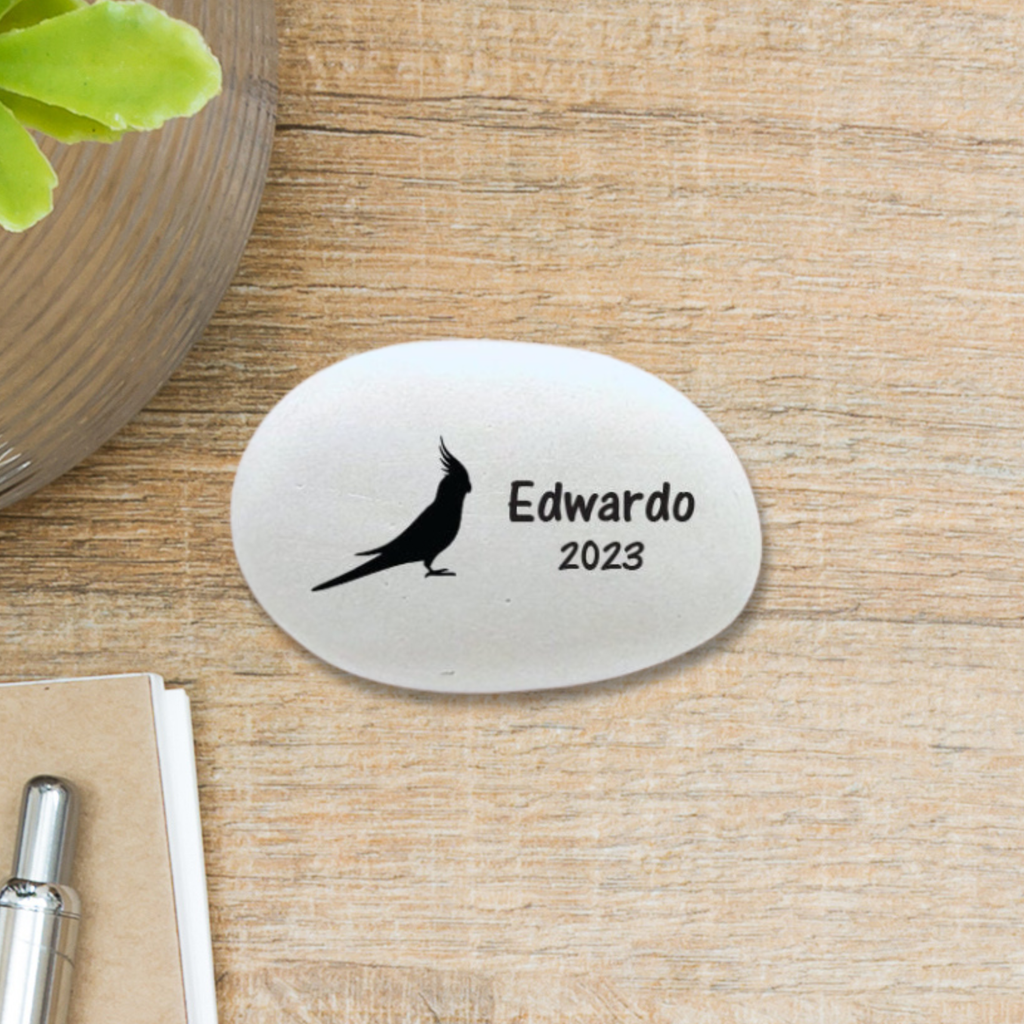 Cockatiel Memorial Stone – Personalized Pet Keepsake | Custom Memorial Gift
