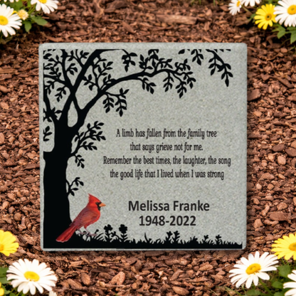 Custom Memorial Stone - 12x12 Concrete Paver | Personalized Sympathy Gift