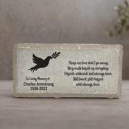 Personalized Memorial Stone - Custom Bereavement Gift | Dove Sympathy Tribute