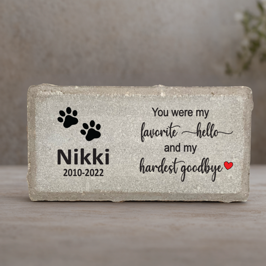 Dog Memorial Stone - Personalized Pet Memorial Gift With Name & Date