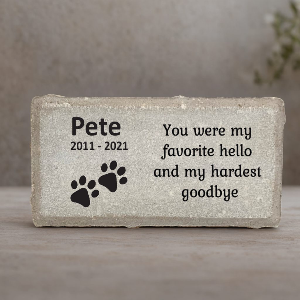 Dog Memorial Stone – Personalized Pet Memorial Stone | Paw Print Keepsake