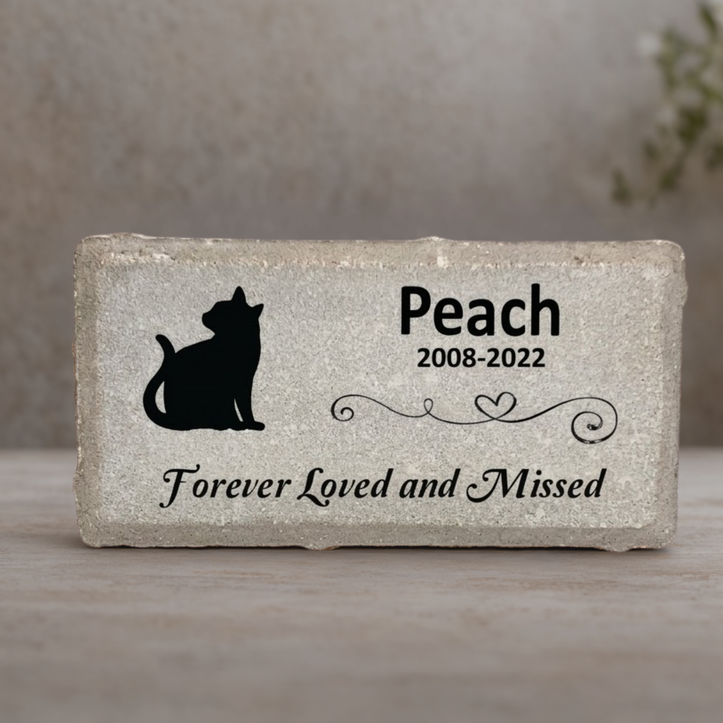 Cat Memorial Stone - Personalized Pet Keepsake