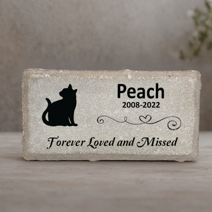 Cat Memorial Stone - Personalized Pet Keepsake