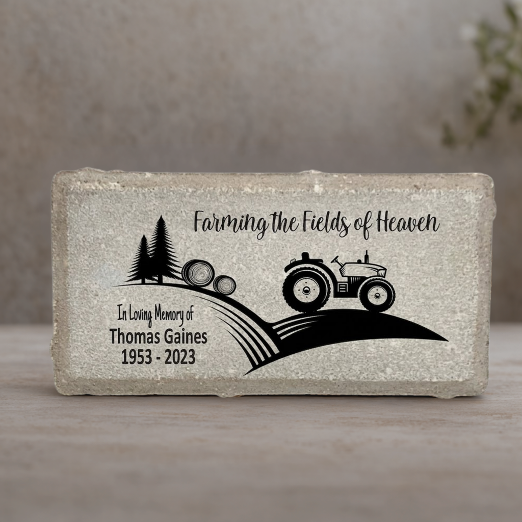 Farmer Memorial Stone - Custom Bereavement Gift - Personalized Memorial GIft