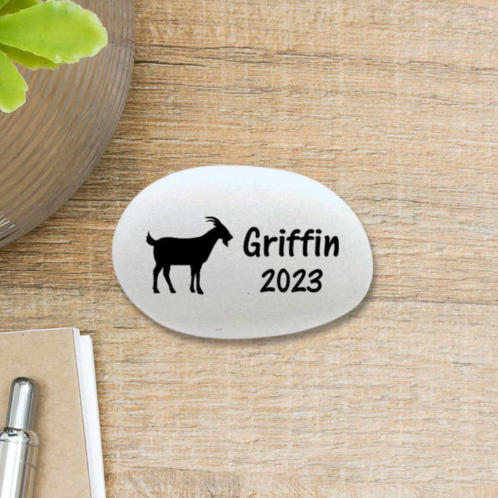 Goat Memorial Stone - Personalized Pet Keepsake | Custom Indoor Memorial