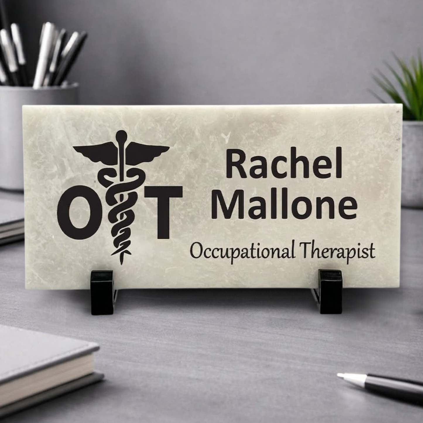 Occupational Therapist Marble Desk Name Plate