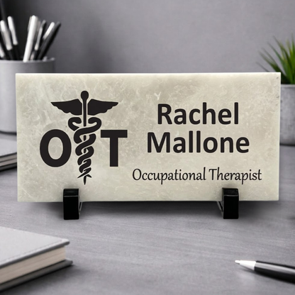 Occupational Therapist Marble Desk Name Plate