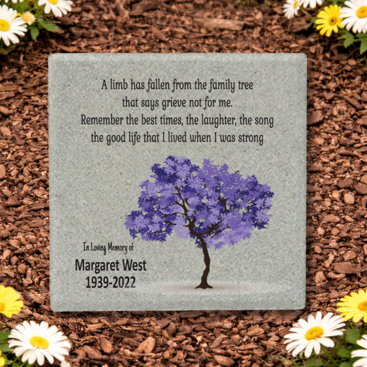 Personalized Memorial Stone - Custom Sympathy Gift | Garden Memorial Decor 12x12
