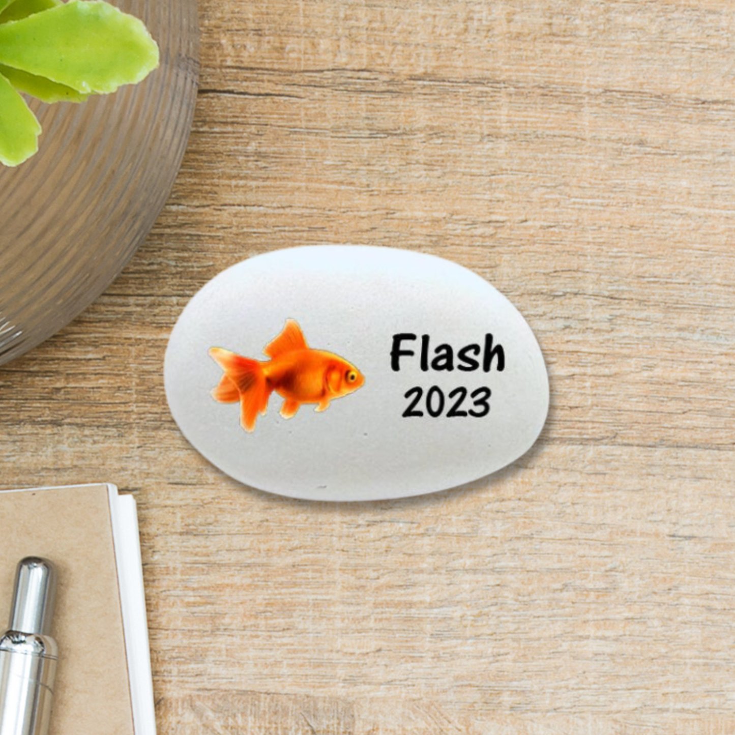 Goldfish Memorial Stone - Personalized Pet Loss Keepsake | Custom Indoor Memorial