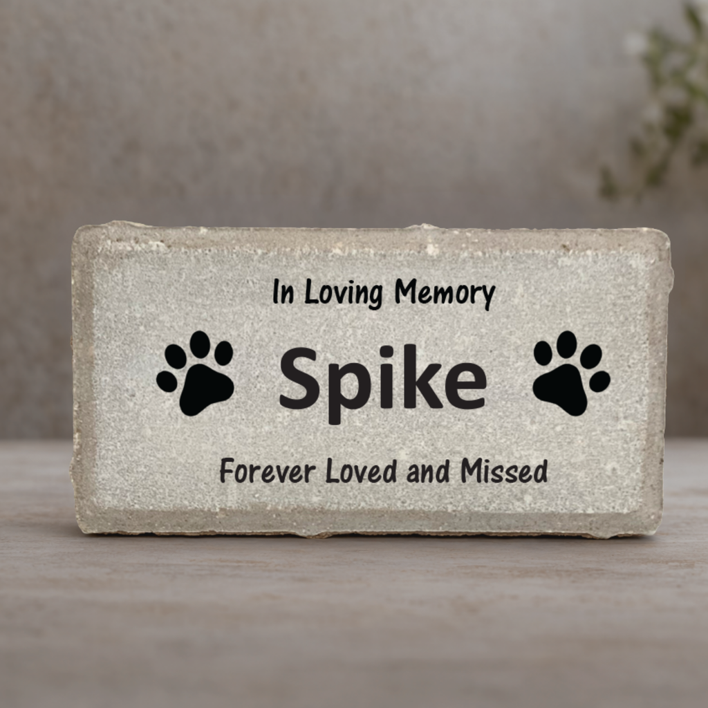 Pet Memorial Stone - Personalized Dog Cat Memorial With Paw Prints