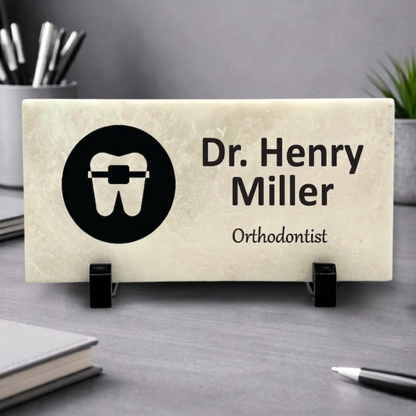 Orthodontist Marble Desk Name Plate