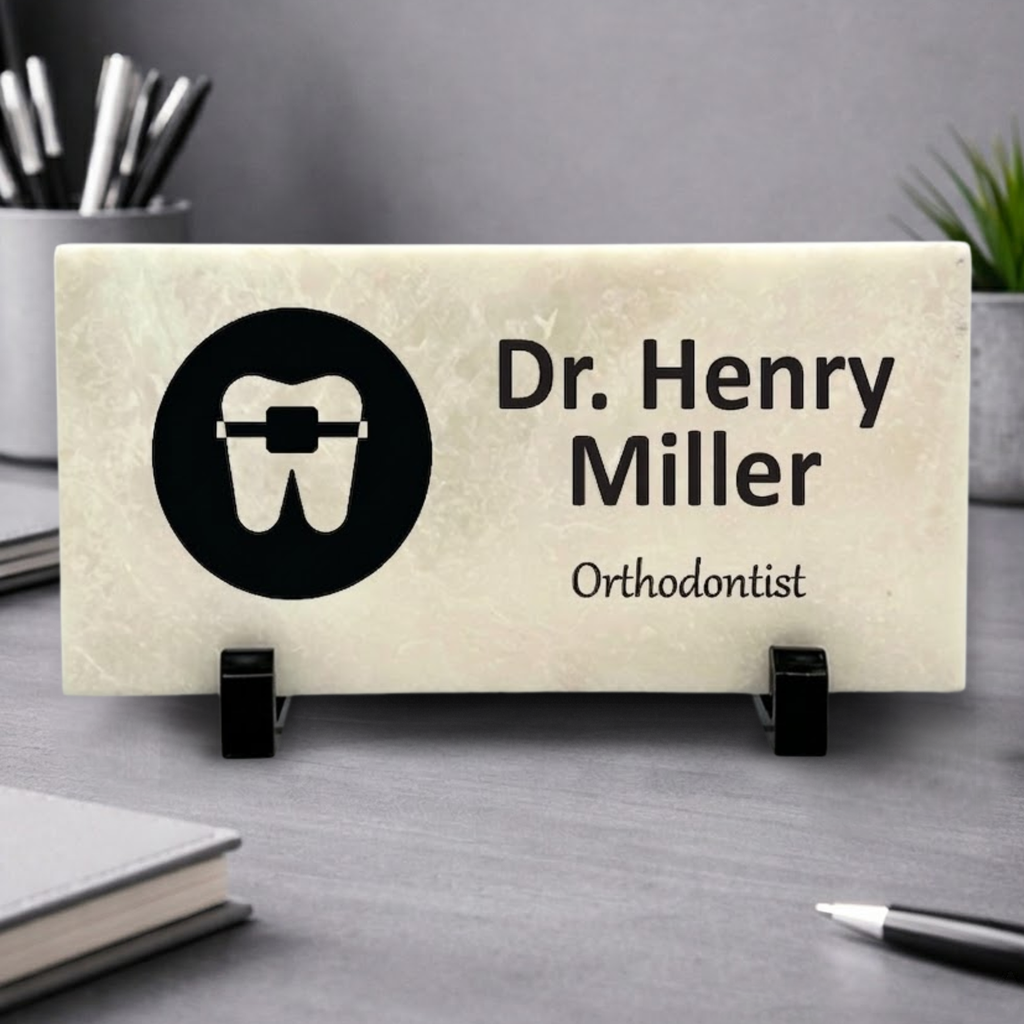 Orthodontist Marble Desk Name Plate