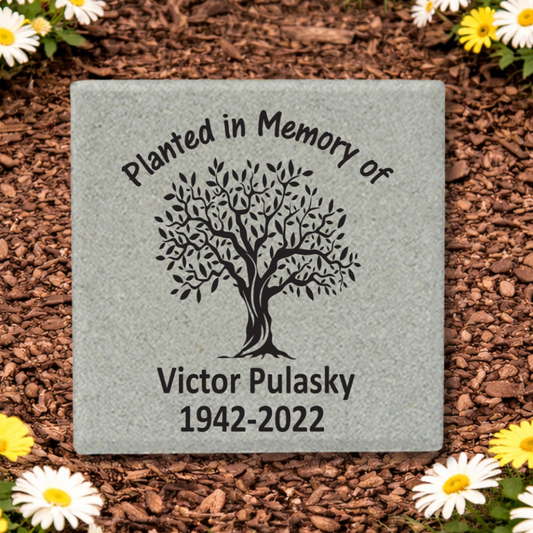 Personalized Memorial Stone - Custom Concrete Paver Marker | Memorial Tree Plaque 12"x12"