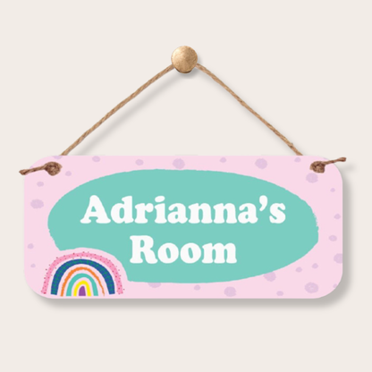 Personalized Name Sign - Custom Room Sign | Cute Rainbow Wall Decor custom kids room name sign with personalized name design
