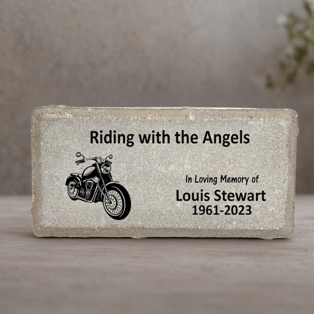 Motorcycle Biker Memorial GIft – Personalized Memorial Stone