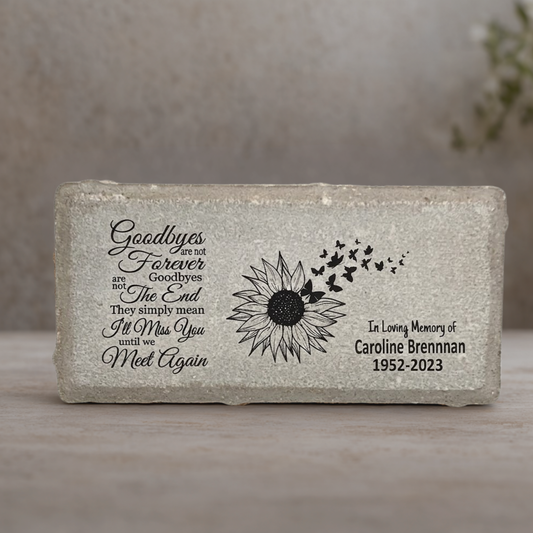 Personalized Memorial Stone - Custom Sunflower Sympathy Gift | Bereavement Keepsake