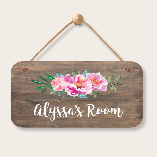 Personalized Name Sign - Custom Floral Room Sign custom kids room name sign with personalized name design