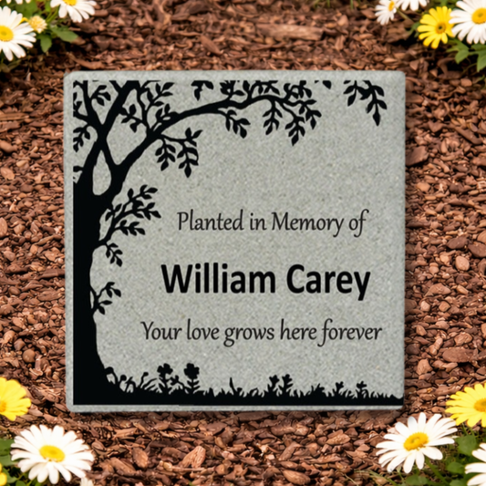 Personalized Memorial Stone | Custom Sympathy Gift & Outdoor Remembrance Stone 12"x12"