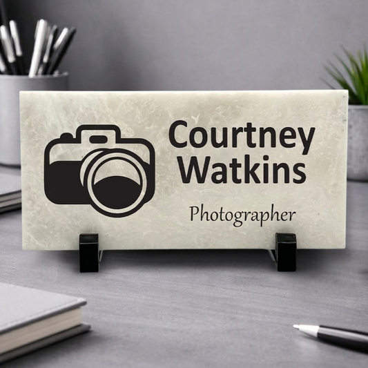 Photographer Marble Desk Name Plate