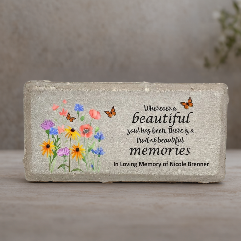 Personalized Memorial Stone – Custom Wild Flower Memorial Gift