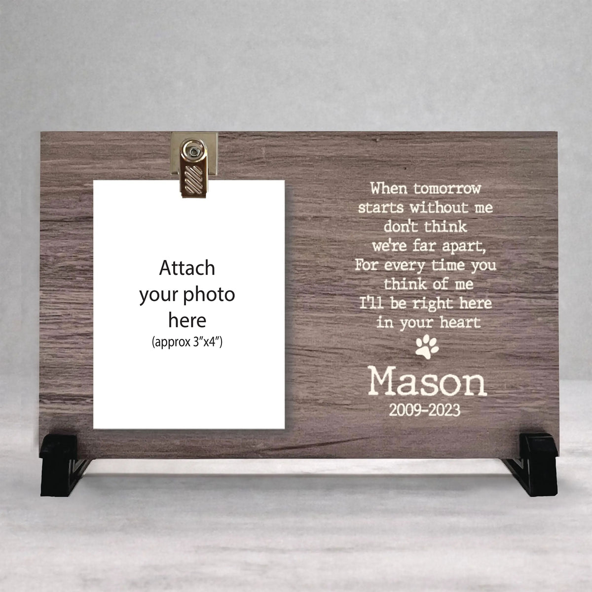 Dog Memorial Frame - Personalized Keepsake for Dog Loss | Wood Photo Gift