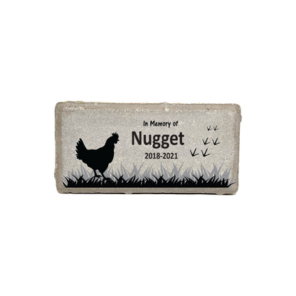 Chicken Memorial Stone - Personalized Pet Memorial Stone with Custom Name