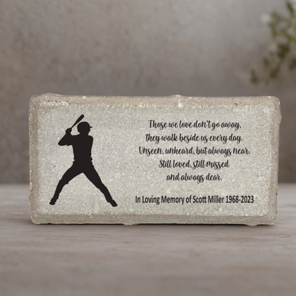 Baseball Memorial Stone - Personalized Tribue for Baseball Player