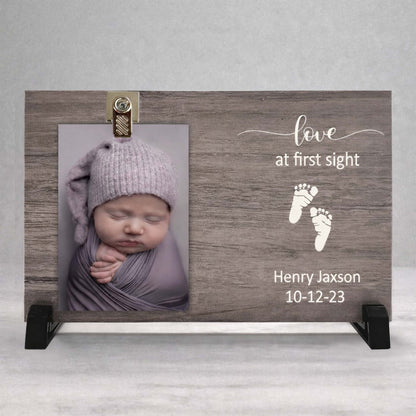 Baby Personalized Picture Frame - Custom Baby Frame | Love At First Sight Keepsake