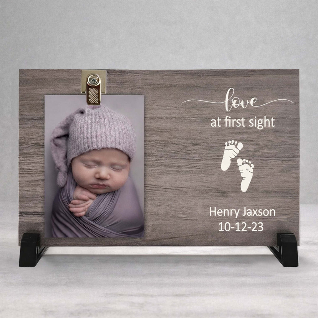 Baby Personalized Picture Frame - Custom Baby Frame | Love At First Sight Keepsake