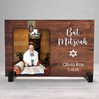 Bat Mitzvah Frame – Personalized Custom Wood Photo Frame for Girls