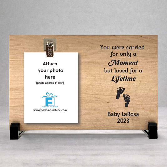 Baby Memorial Frame – Personalized Wood Photo Clip Frame – Loss Of Baby Gift