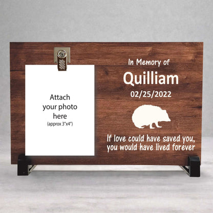 Hedgehog Memorial Frame - Personalized Pet Memorial Photo Gift