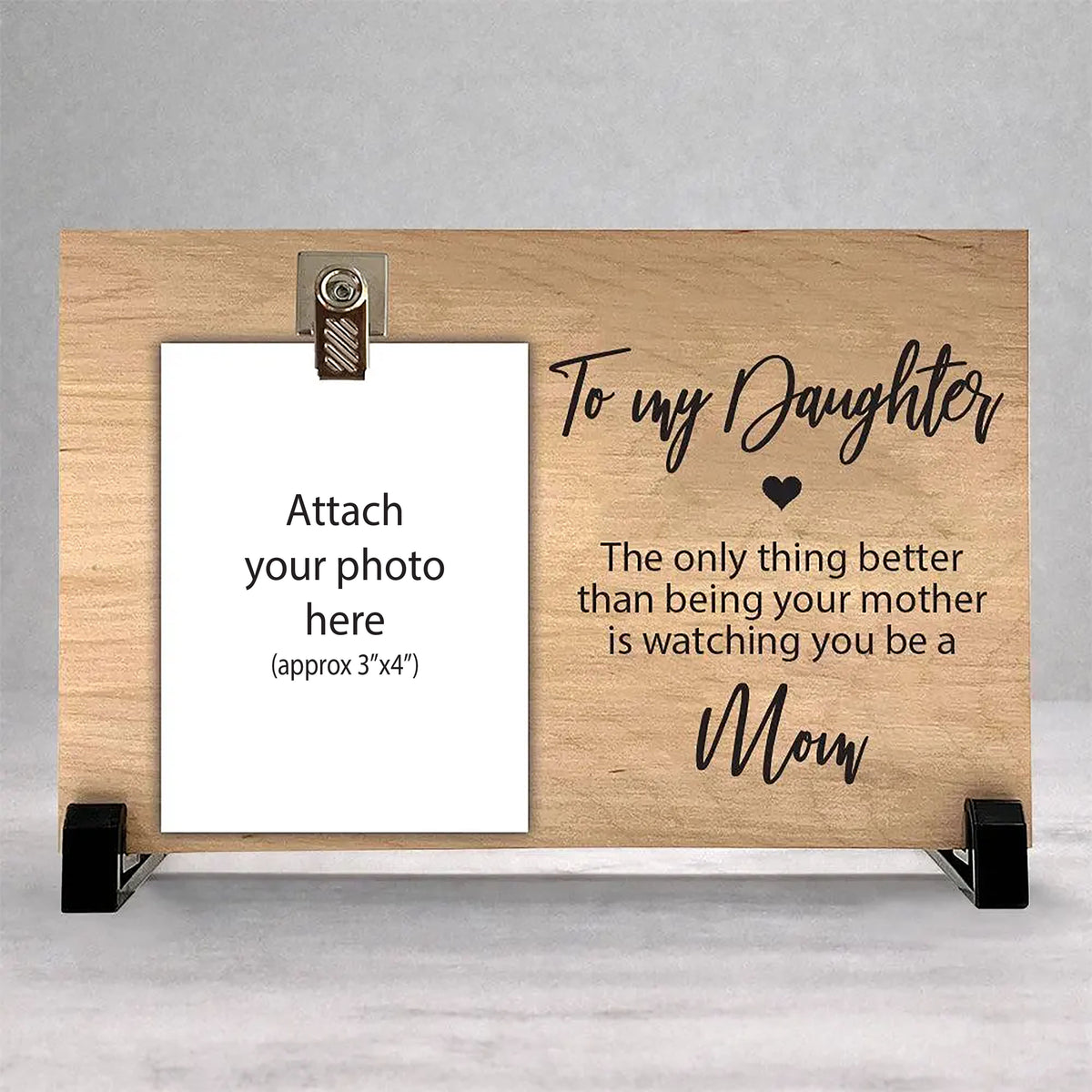 Personalized Daughter New Mom Wood Clip Frame – Mother to Daughter Gift