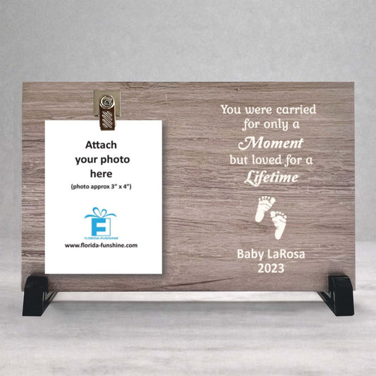 Baby Memorial Frame - Personalized Birch Wood Memorial Photo Frame Gift
